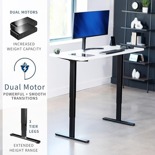 VIVO White 55 x 28 in Standing Desk, DESK-KIT-2B55W - Image 4