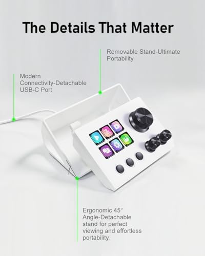 TreasLin VSDinside Streaming Controller Deck Visual Shortcut Keyboard with 12 Customizable Macro Keys to Trigger Actions in OBS Twitch YouTube for Content Creators Streaming Gaming Compatible with PC & Mac N3 White - Image 2