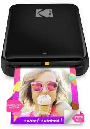 KODAK Step Instant Smartphone Photo Printer, Portable Mini Color Wireless Mobile Printer, Zink 2x3” (5.1x7.5 cm) Sticky-Back Photos, Bluetooth Compatible with iOS & Android Devices, Editing App, Black by Unknown