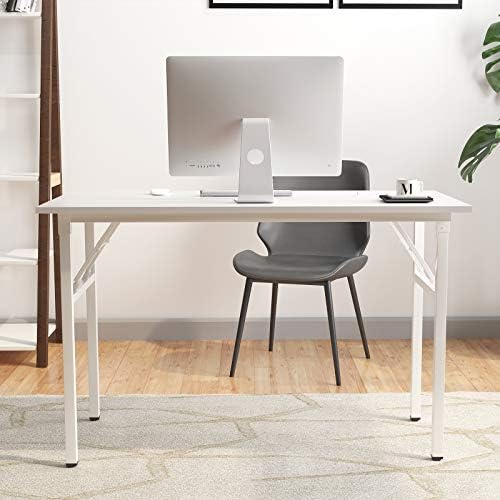 Need Office Computer Desk 47.2x23.6 in Sturdy Folding Laptop Table White - Image 2