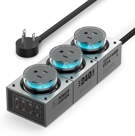 MFish E-Tank 7-in-1 Desktop Charging Station, 240W Max GaN USB-C Charger by mfishproductspage