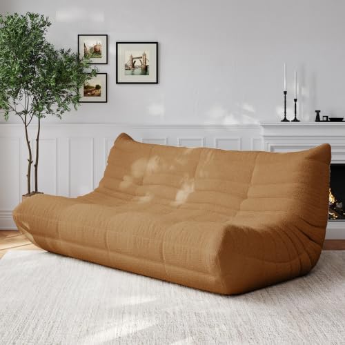 3 Seater Adults Bean Bag Chairs Togo Couch Comfy Lazy Floor Sofa by SYFERLORY