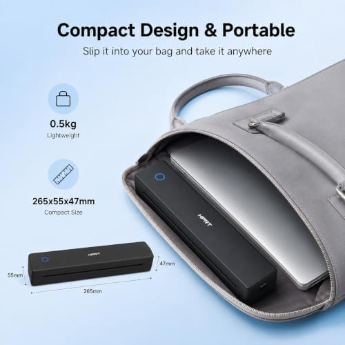 HPRT MT610 Portable Printer, Wireless for Travel, Inkless Thermal, Black - Image 6