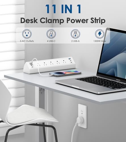 Jgstkcity Desk Clamp Power Strip USB C,Table Surge Protector (Pack of 15) - Image 4