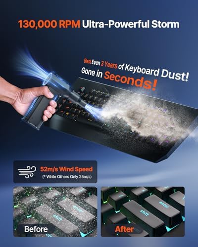 Compressed Air Duster, 130,000RPM Ultra-Powerful Electric Air Duster - Image 2