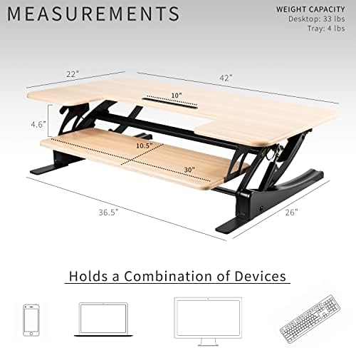VIVO Real Bamboo 42 in Standing Desk Converter, DESK-V000VLO - Image 3