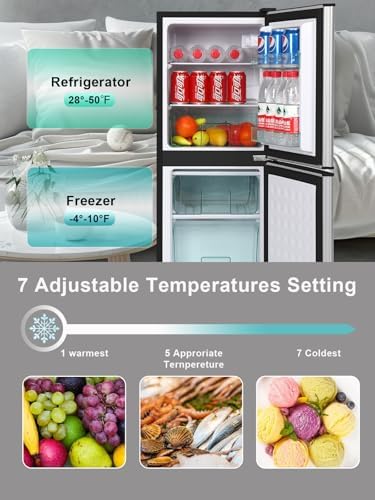 Refrigerator with Freezer 4.0 Cu.Ft Bottom Freezer 2 Door Fridge Silver - Image 2