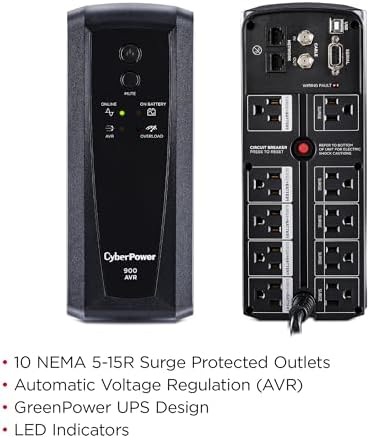 CyberPower CP900AVR AVR UPS Battery Backup and Surge Protector - Image 5