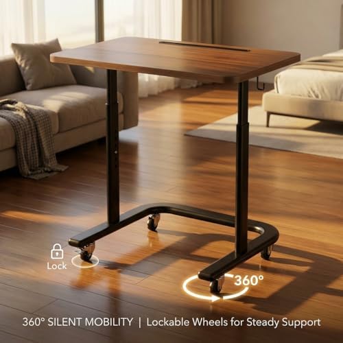 BUYIFY Height Adjustable TV Tray Table with Wheels for Couch or Sofa - Image 5