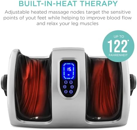 Best Choice Products Heated Shiatsu Foot Massager for Pain Relief, Plantar Fasciitis, Neuropathy, Blood Circulation w/Compact Design - Silver - Image 3