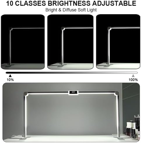 Nail Desk Light,Touch Screen LED Desk Lamp for Nails Tech,Foldable Table Lamp for Nail Art Salon Manicure,Makeup,Eyelash Extensions,Tattoo Lighting,3 Colors Light, Adjustable Brightnes - Image 5