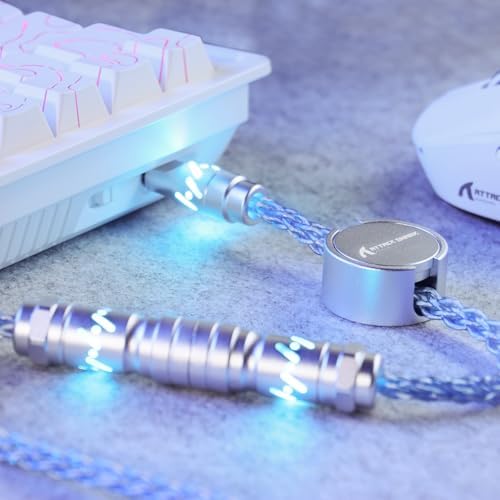 ATTACK SHARK C07 Custom Braided Aviator Cable with Light Up RGB-Blue - Image 7