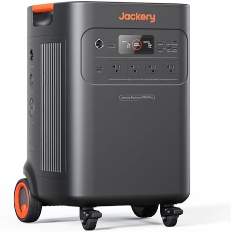Jackery Solar Generator 5000 Plus Portable Power Station, 5040Wh LiFePO4, 7200W 120V/240V AC Output, Expandable to 60kWh, Essential Home Backup for Power Outages (Solar Panel Optional) by Unknown