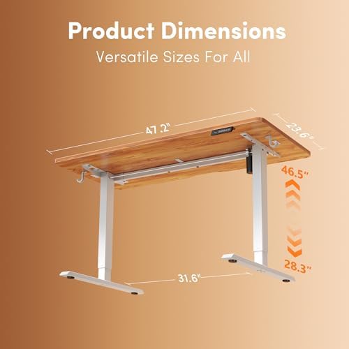 FEZIBO 48" Electric Standing Desk Height Adjustable Desk, Light Rustic - Image 3