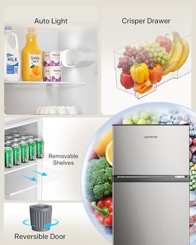 Upstreman 7.7 Cu.Ft. Refrigerator with Freezer Double Door Refrigerator - Image 5