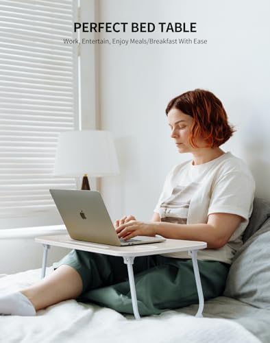 ZEAPTAC Foldable Lap Desk, Bed Desk, Bed Table & Laptop Stand w/Cup Holder - Image 2