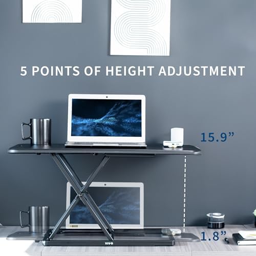 VIVO Black 32 in Single Top Standing Desk Converter, DESK-V032J - Image 5