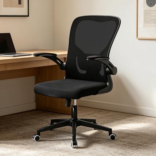 Ergonomic Office Desk Chair, 90°-125° Tilt Back Home Desk Chair with 360° Swivel & Mute Wheels, High Back Mesh Computer Chair for Adults with Lumbar Support, 330 LBS Capacity (01Black) by Monhey-EasyErgonomicChair
