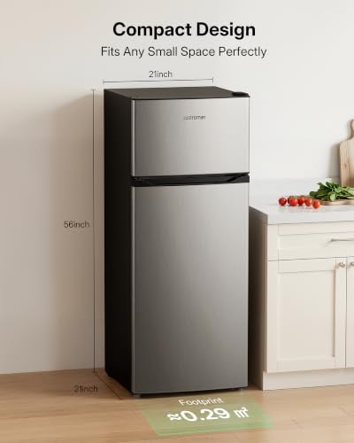 Upstreman 7.7 Cu.Ft. Refrigerator with Freezer Double Door Refrigerator - Image 2