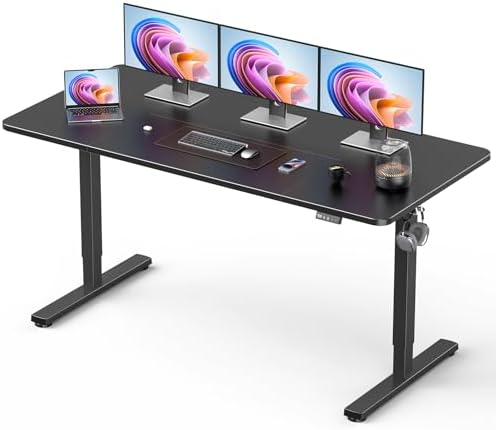 63" Large Electric Standing Desk Adjustable Height for Home Office by XyndyxErgonomicDesign
