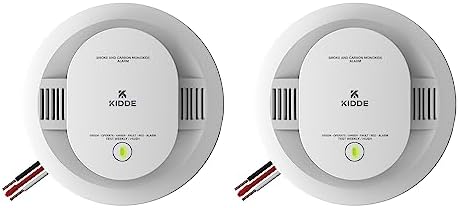 Kidde Hardwired Smoke & Carbon Monoxide Detector, AA Battery Backup, Voice Alerts, Interconnectable, LED Warning Light Indicators, 2 Pack by Unknown