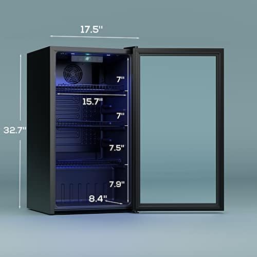 Manastin Beverage Refrigerator, 3.1 Cu.Ft Freestanding Beverage Cooler - Image 3