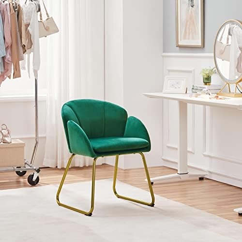 Yaheetech Flower Shape Vanity Chair with Petal Armrests, Green - Image 2