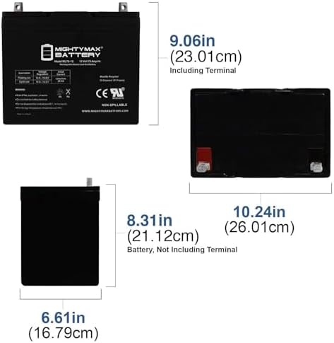 Mighty Max Battery 12V 75Ah SLA Battery for Wayne ESP25 Back-Up Pump - Image 2