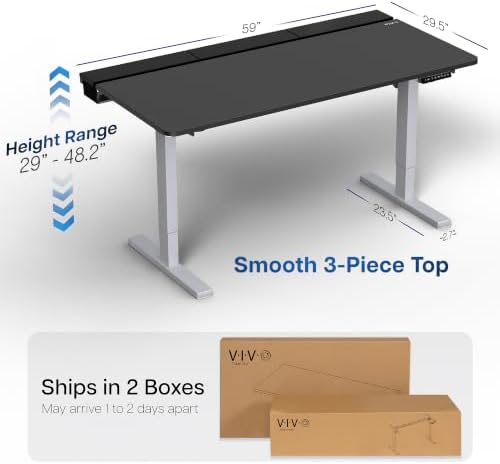 VIVO Black 60 x 30 in Standing Desk, DESK-KIT-1G6-P3B - Image 3