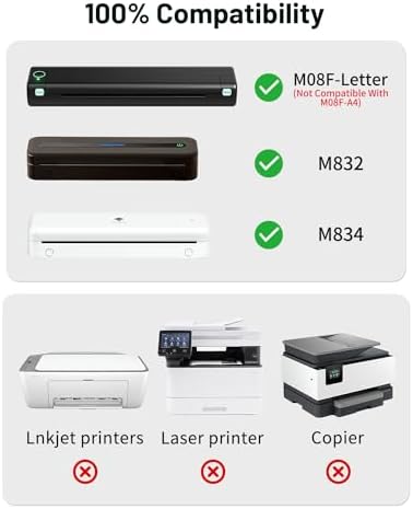 Phomemo Thermal Printer Paper 8.5''×11'' for M08F M832D M832 M834, 200Pcs - Image 2