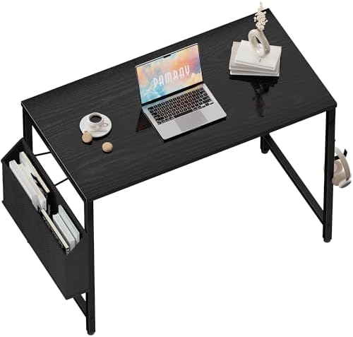 Pamray 32 Inch Computer Desk for Small Spaces with Storage Bag, Home Office Work Desk with Headphone Hook, Small Office Desk Study Writing Table by PAMRAY