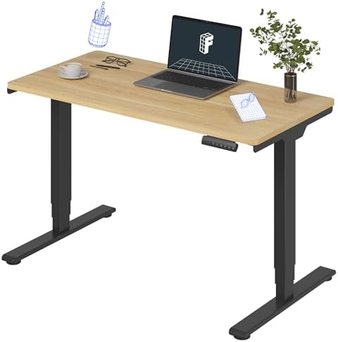 FLEXISPOT E6 3-Stage Dual Motor Electric Standing Desk 48 x 24 Sit Stand Up Desk, Holds 220 lbs, Adjustable Height w/Memory Presets, One-Piece Maple Desktop & Black Frame, Ships in 2 Boxes by Unknown