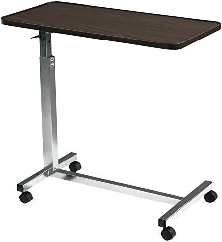 Drive Medical 13003 Non Tilt Top Overbed Table with Wheels, Chrome - Image 3