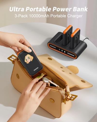 GOODaaa Portable Charger, 3-Pack 10000mAh Slim Power Bank Built in Cables - Image 5