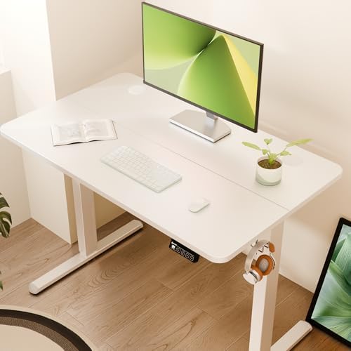 ERGOMAKER 40"x24" Standing Desk, Height Adjustable Sit-Stand Office, White - Image 5
