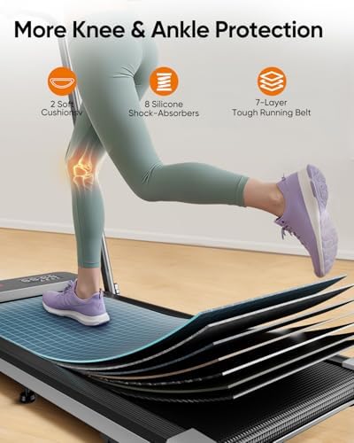 Acezoe Walking Pad with 10% Incline & Dual LED Display,4 in 1 Foldable Treadmill for Home Small Office, Compact Under Desk Treadmill with Handle bar,APP & Remote, 300 lbs Capacity - Image 5