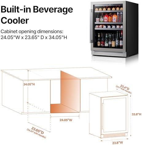 Ca'Lefort 24 inch Beverage Refrigerator, 180 Can Beverage Fridge - Image 2