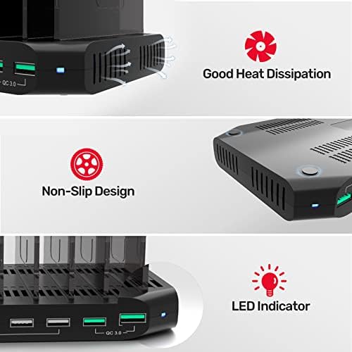 Unitek 10-Port USB-C Charging Station for Multiple Devices with LED Display - Image 6