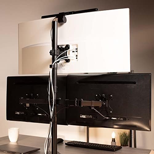 VIVO Triple LCD LED Computer Monitor Desk Stand, Free Standing Heavy Duty Fully Adjustable Mount for 3 Screens up to 30 inches STAND-V003E - Image 4