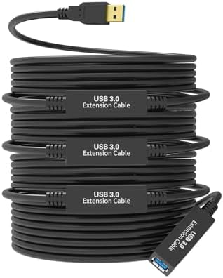 100FT USB 3.0 Active Extension Cable, USB 3.0 Extension Cord A-Male to A-Female, With High-Speed Data Signal Amplifier, Compatible With Quest 3,VR,Rift,360 Kinect,Xbox,Webcam,PS4, HD Camera or More by W+WDX%C2%A0MAST+DYNAPOINT+LIMITED