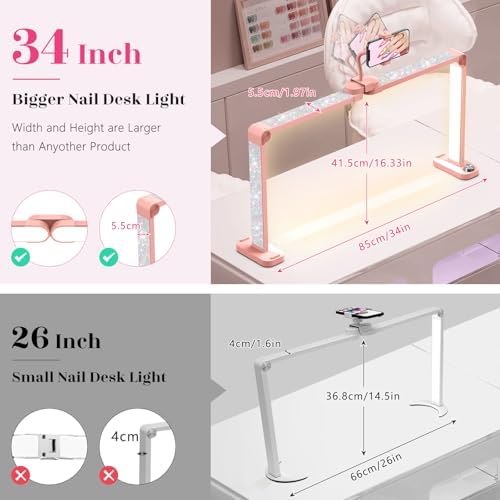 Yokilly Large Half Moon Light: 34" Shadow-Free Nail Light for Manicurist - Image 5