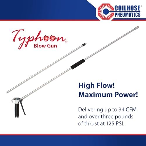Coilhose Pneumatics TYP2572 Typhoon High Volume Blow Gun, 1/4-Inch NPT with 72-Inch Extension and High Flow Tip - Image 2