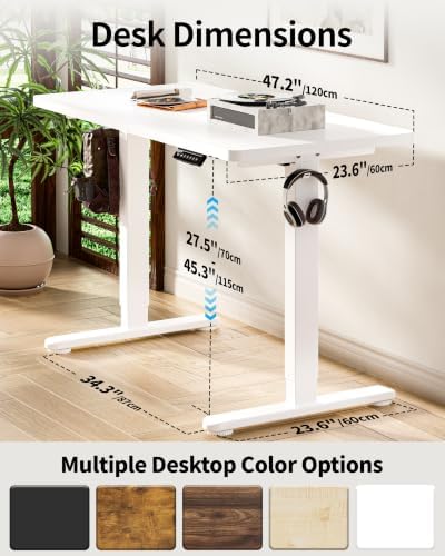 BIZUM Standing Desk Electric Adjustable Computer Desk-Stand up Desk Office Gaming Home Office Memory Desks 48x24 inches White - Image 3