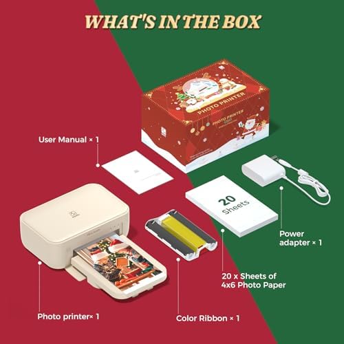 HPRT 4x6 Photo Printer for iPhone & Android, with 20 Sheets & 1 Ribbon, Portable Picture Printer for Phone, Home Use, Ideal for Mom, Family & Friends, Beige - Image 2