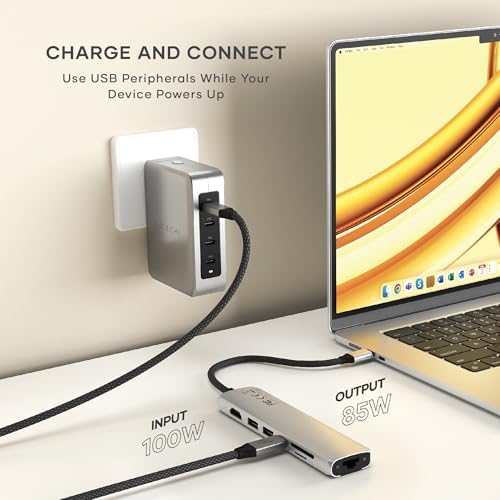 Satechi 7-in-1 USB-C Hub with Ethernet, 4K/60Hz HDMI, Silver - Image 3