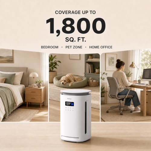 Provirtec Pet Air Purifier for Home with 2 Washable Pre-Filters, H13 HEPA - Image 6
