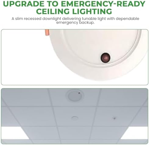 E2 Lighting 8 Inch Recessed LED Light with Emergency Battery Backup, 8 Inch Retrofit LED Recessed Light, 18W Dimmable Slim LED Downlight, 3CCT Tunable 3000K/4000K/5000K Fixture - Image 6