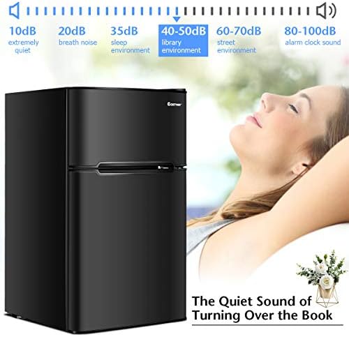 COSTWAY 3.2 Cu.ft. Mini Fridge with Freezer for Bedroom, Dorm, Office - Image 5