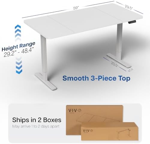 VIVO White 60 x 30 in Standing Desk, DESK-KIT-1G6W-30 - Image 3