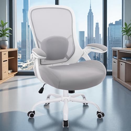 HYLONE 400lbs Heavy Duty Office Chair, Computer Desk Chair Grey - Image 2